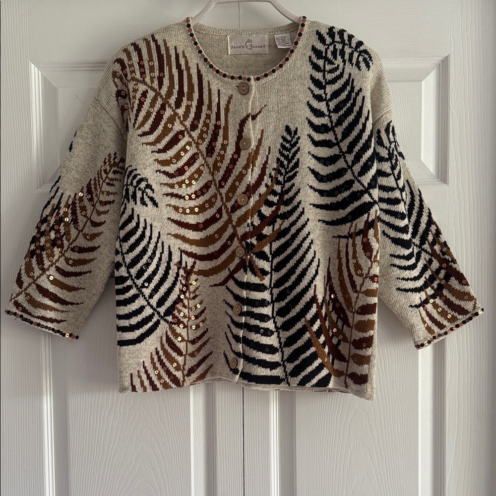 Jane’s Closet Cotton/Linen Blend Button Front Cardigan - Size Medium